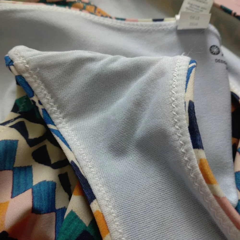 Athleta Bikini Bottom Swim Size XL Aztec Southwestern Print Colorful Beach